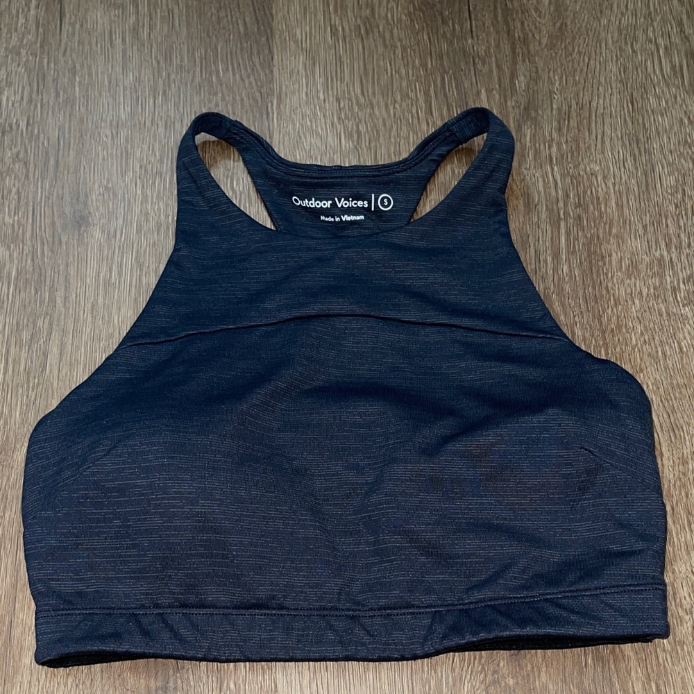 Outdoor voices gray sports bra small